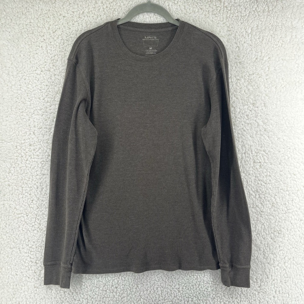 Levi's Brown Thermal Long Sleeve Shirt Men's Size Medium Vintage Workwear